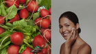 Bright red radish root featured in blog post 'Radish Root for Wrinkles' highlighting its benefits for reducing wrinkles and promoting youthful skin.