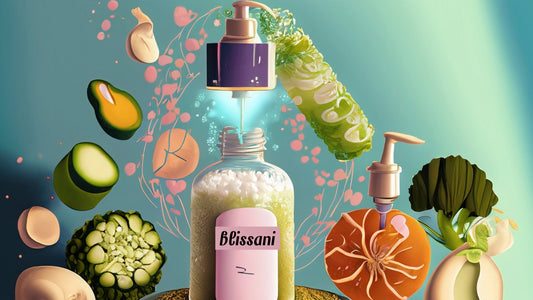 a bottle of vegan face wash being magically infused with ingredients.